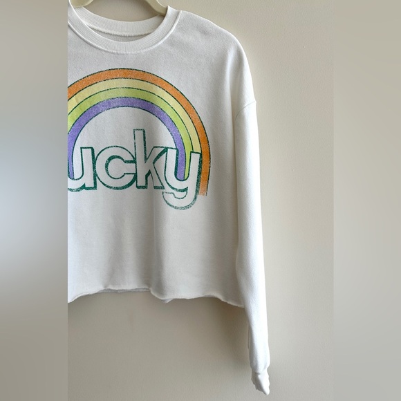 Grayson Threads Lucky Rainbow Graphic Cropped Sweatshirt, Size XS - Picture 5 of 16